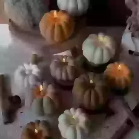 Pumpkin Soy Wax Candle: Autumnal Scented Candles, Fall Decor